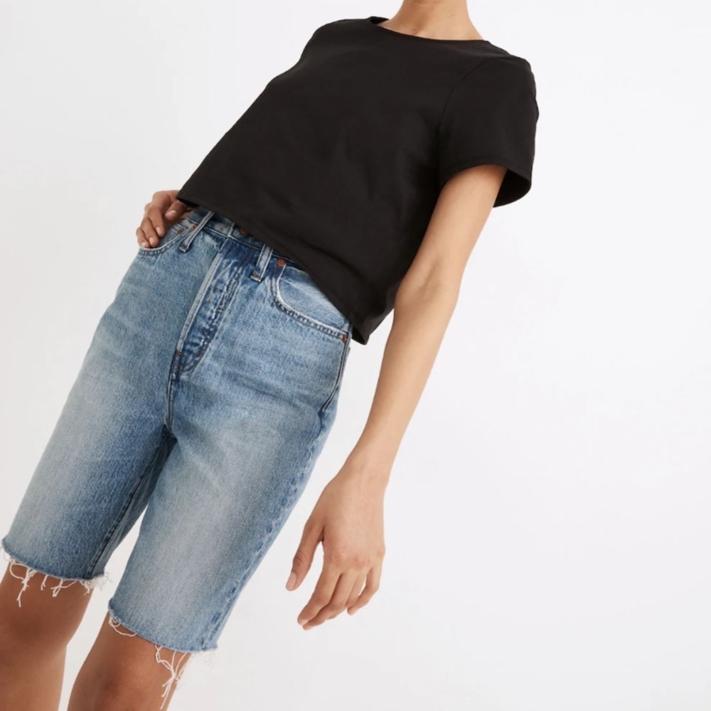 Madewell Light Blue Denim High-Rise Bermuda Shorts